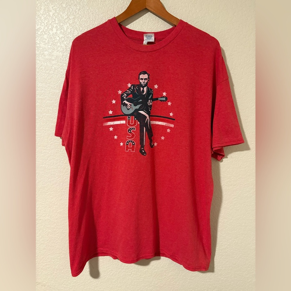 USA Graphic Tee – Patriotic Guitar Design
